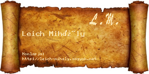 Leich Mihály névjegykártya